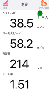 ゼクシオ13フェアウェイウッド の飛距離を測定したデータ