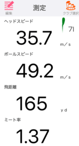 パラダイムAi SMOKE HLアイアンの飛距離を測定したデータ