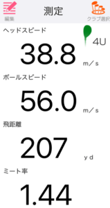 ダークスピード ユーティの飛距離を計測したデータ
